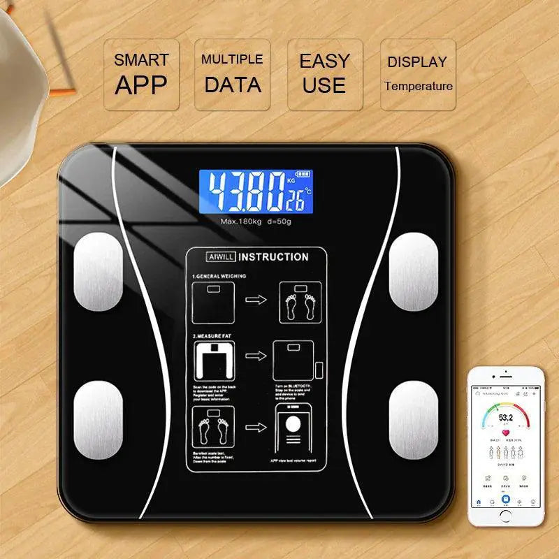 Bluetooth Smart Body Fat Scale for Health Metrics Tracking