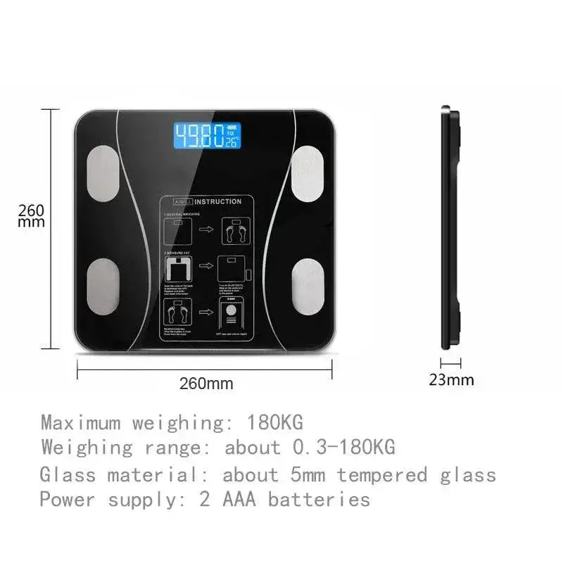 Bluetooth Smart Body Fat Scale for Health Metrics Tracking