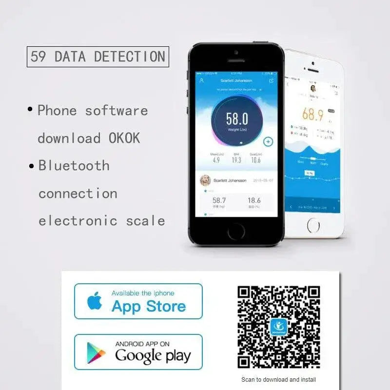 Bluetooth Smart Body Fat Scale for Health Metrics Tracking