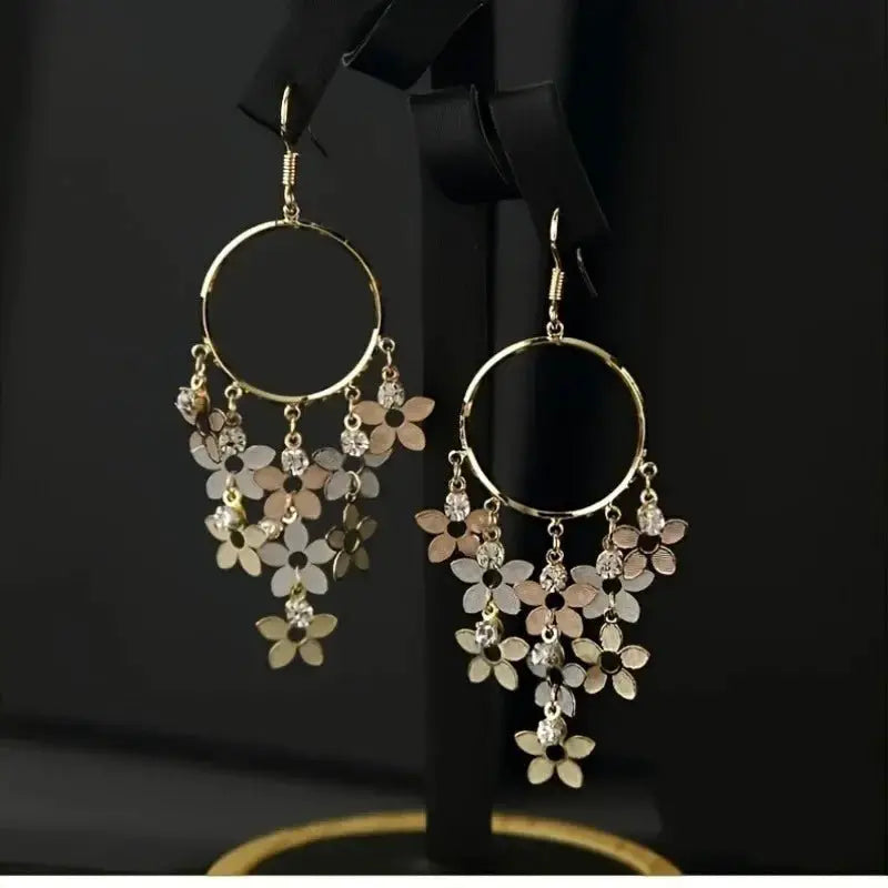 Bohemian Floral Fringe Pendant Earrings All Seasons