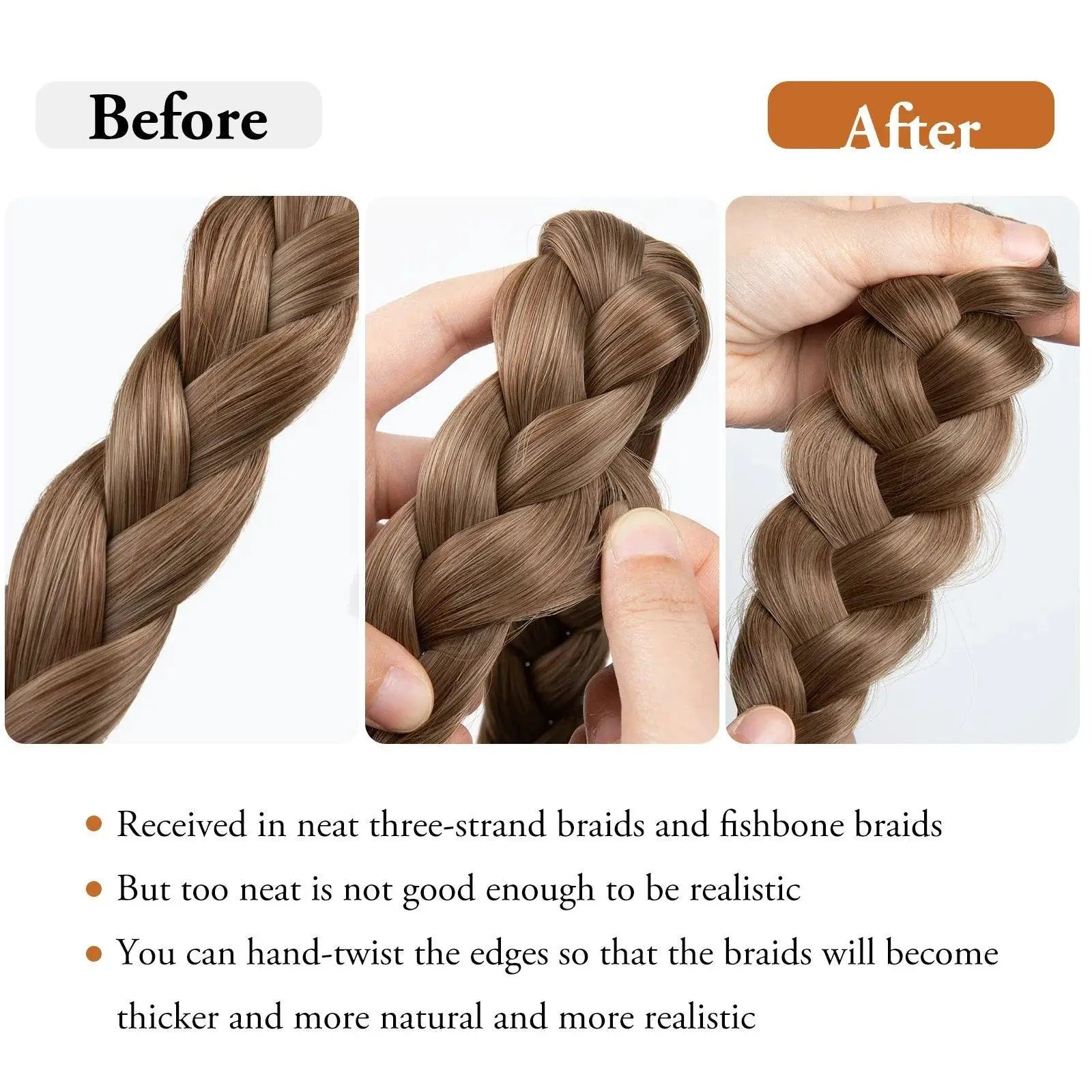 Bohemian Fishtail Braids Headband Hairpiece for Festivals