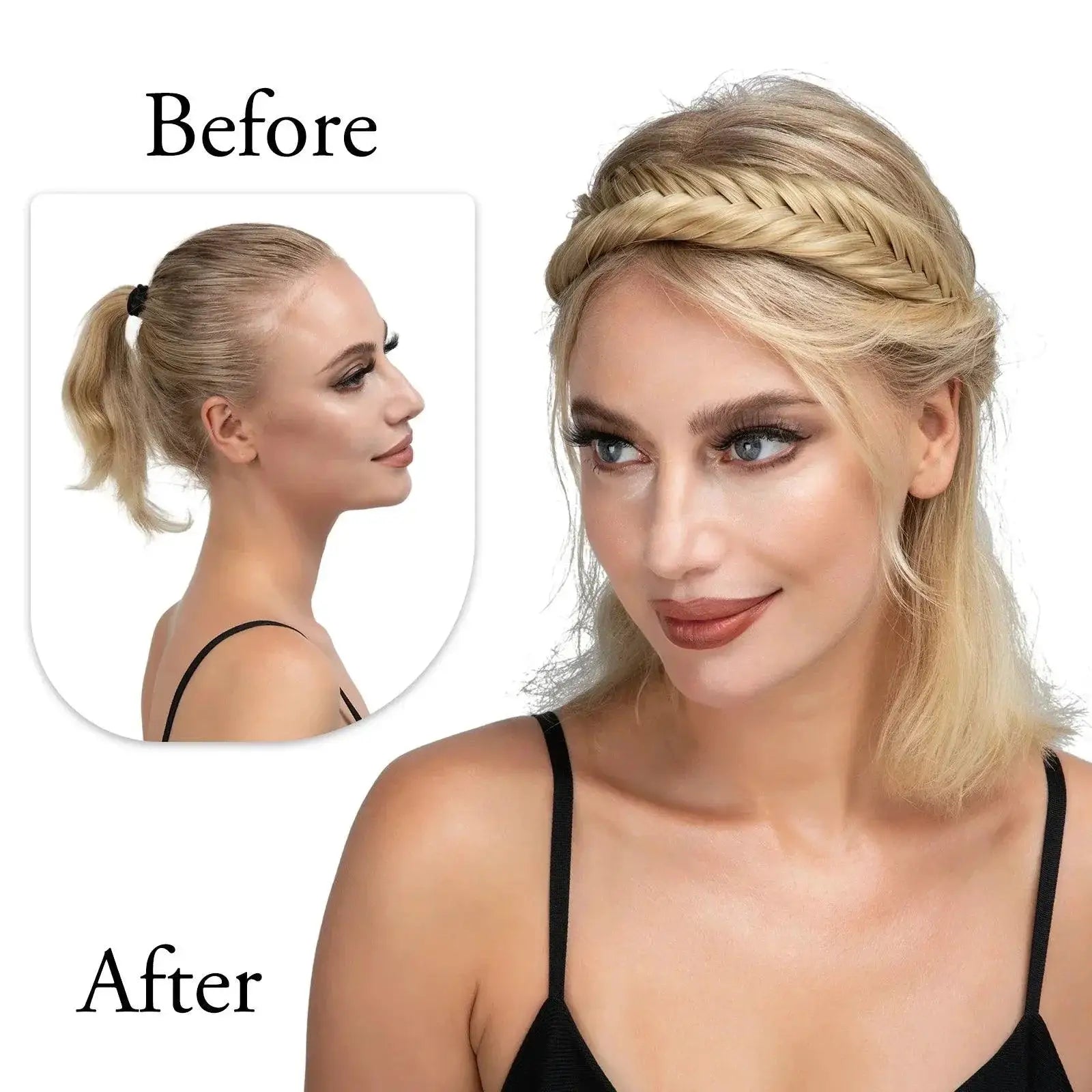 Bohemian Fishtail Braids Headband Hairpiece for Festivals