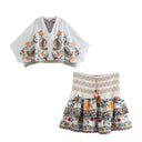 Boho-Chic Autumn Paisley Skirt Set Fall Fashion Women