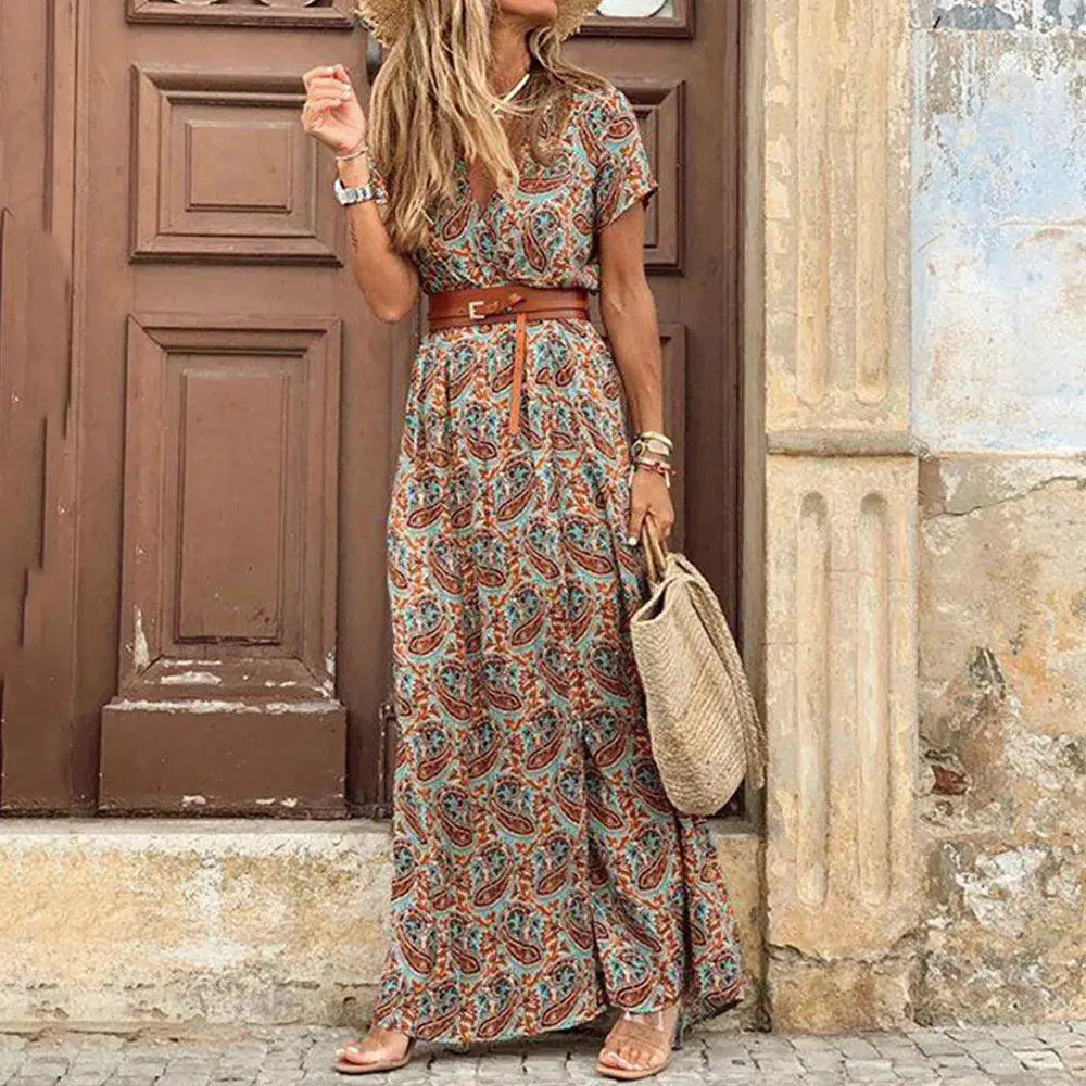 Boho Chic Floral Maxi Dress For Women Elegant Summer Style