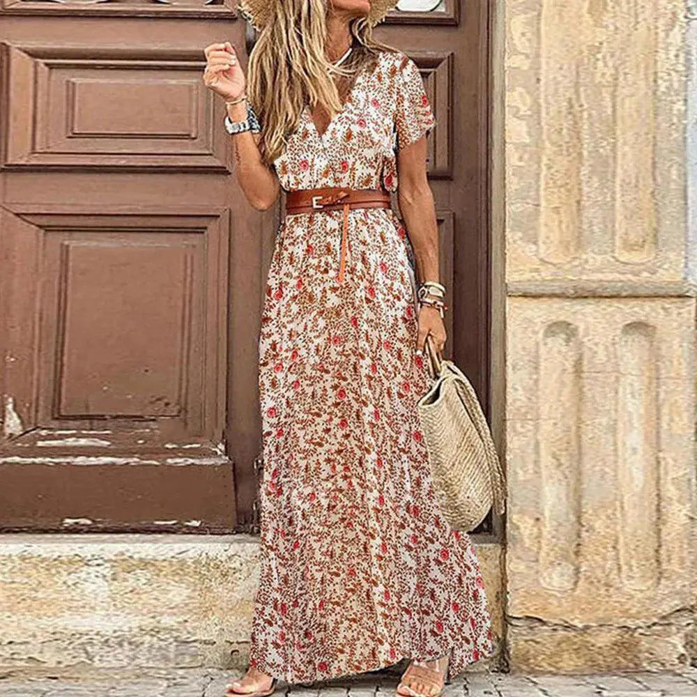 Boho Chic Floral Maxi Dress For Women Elegant Summer Style