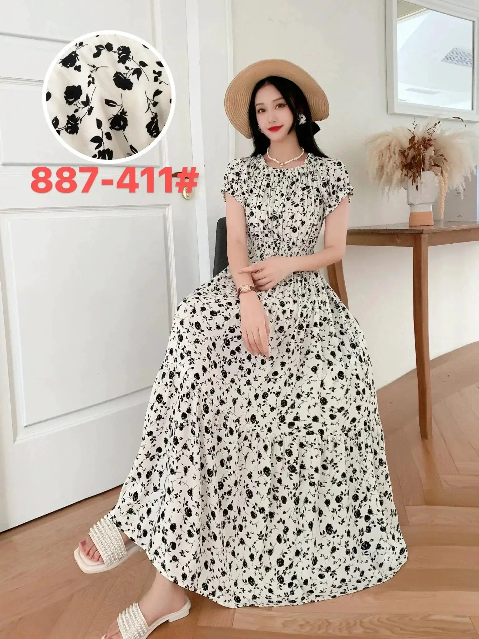 Boho Floral Maxi Dress for Summer Womens Fashion Apparel