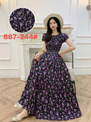 Boho Floral Maxi Dress Summer Women's Fashion Apparel