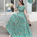 Boho Floral Maxi Dress Summer Women's Fashion Apparel
