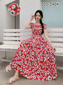 Boho Floral Maxi Dress Summer Women's Fashion Apparel