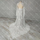 Elegant Bridal Boho Lace Backless Dress