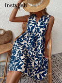 Boho Print V Neck Tank Dress Chic Summer Style Statement