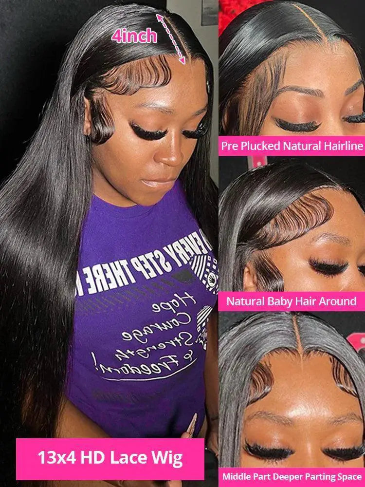 Bone Straight Brazilian Remy Lace Frontal Wigs Luxury Style