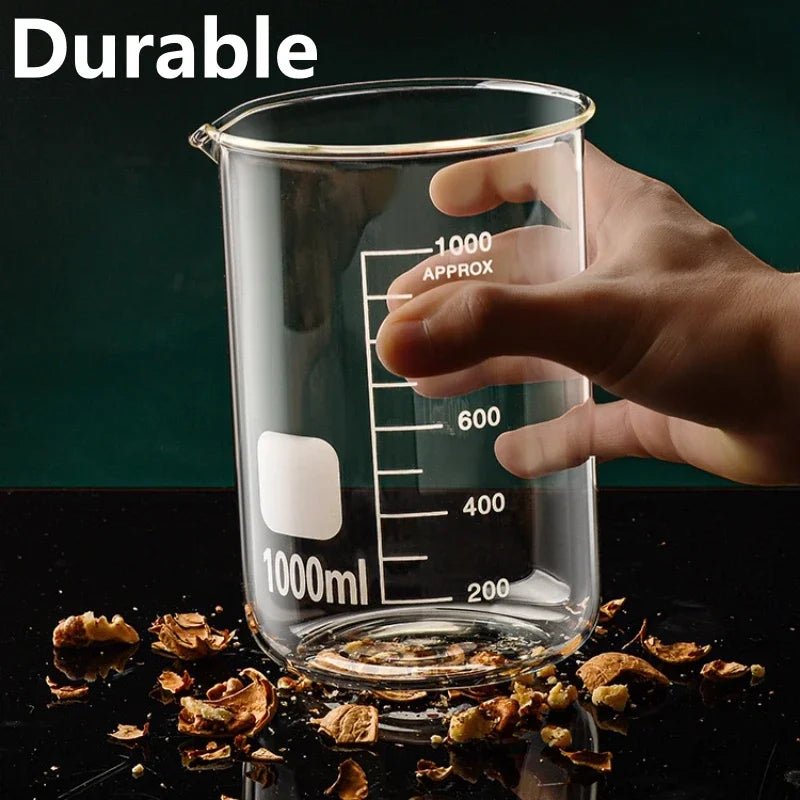 Borosilicate Glass Measuring Cup Beaker 50 Up To 1000 Ml Heat Resistant Kitchens