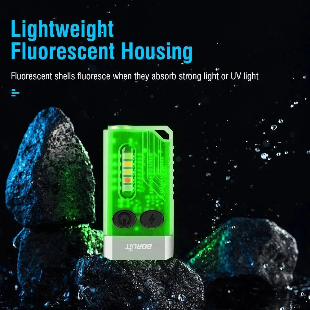 BORUiT V10 EDC Keychain Flashlight Versatile Mini Torch