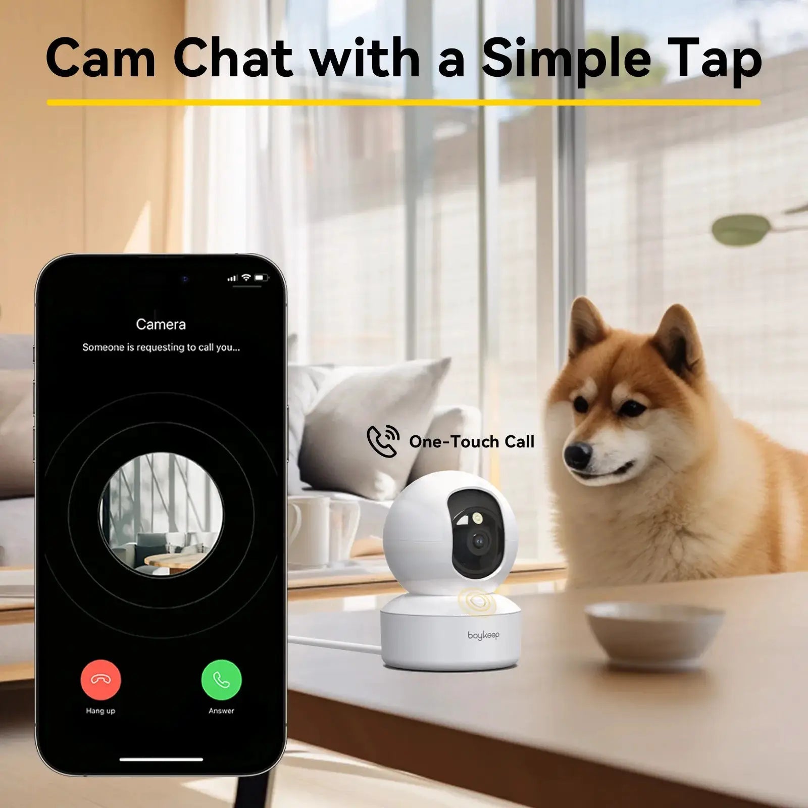BoyKeep 2K Smart WiFi Security Camera 360 PTZ Night Vision Two Way Audio
