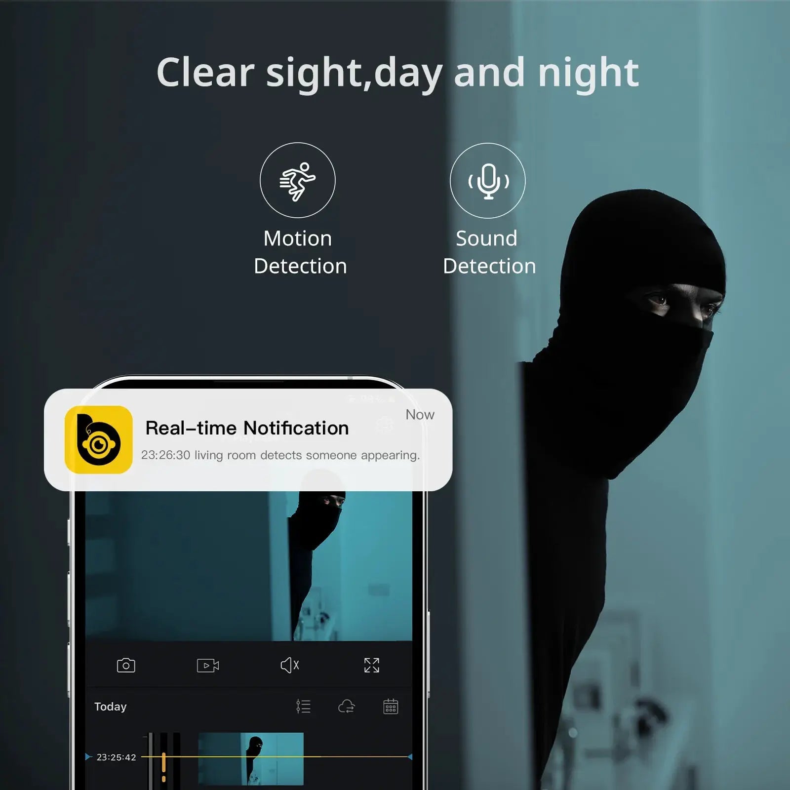 BoyKeep 3MP WiFi Indoor Security Camera With Motion Alerts and Two Way Audio