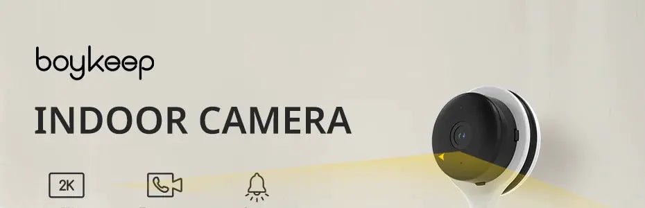 BoyKeep 3MP WiFi Indoor Security Camera With Motion Alerts and Two Way Audio