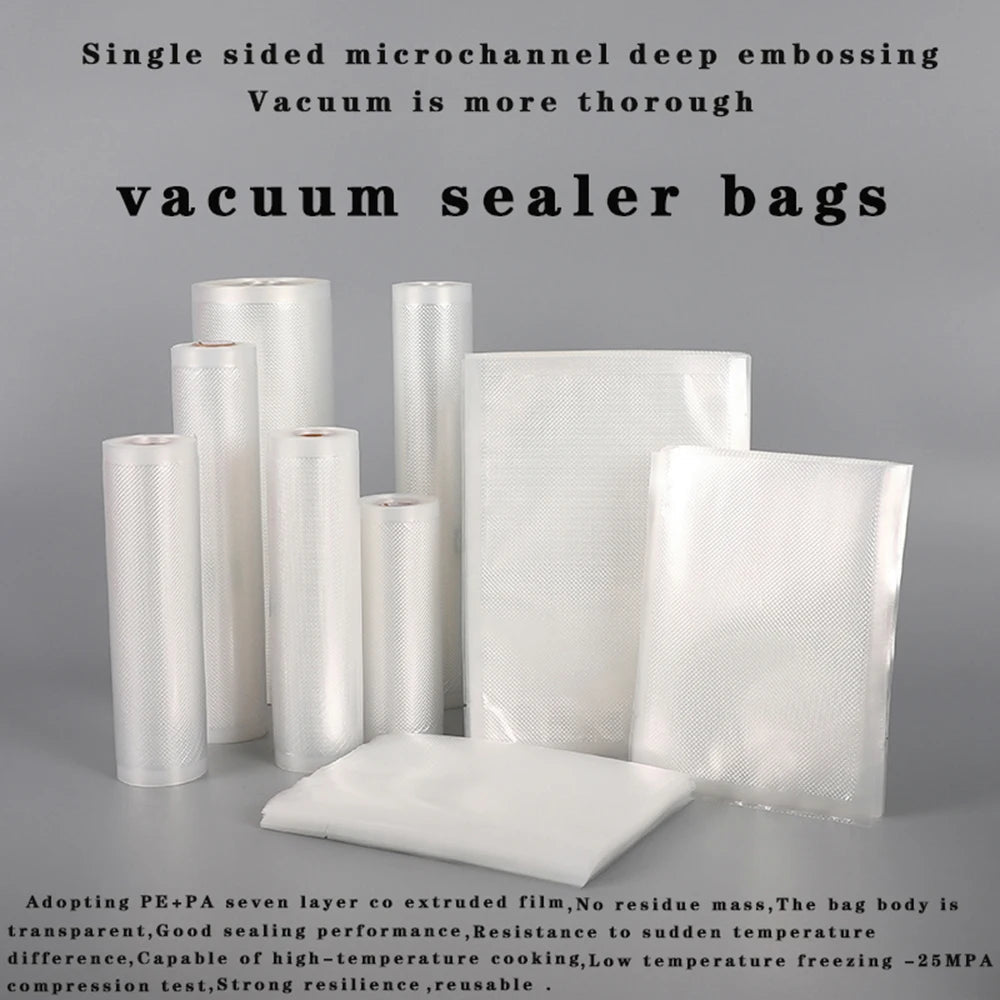 BPA Free Vacuum Bags 12 To 25 Cm Plus 500 Cm Roll For Food Storage And Sous Vide