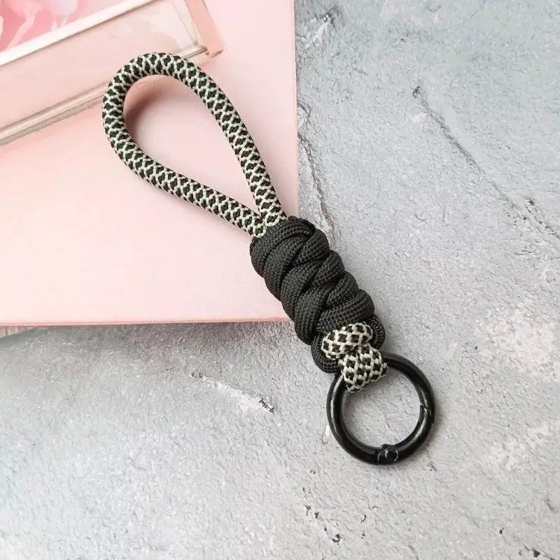 Braided Lanyard Keychain Anti Lost Keyring Accessory Kit