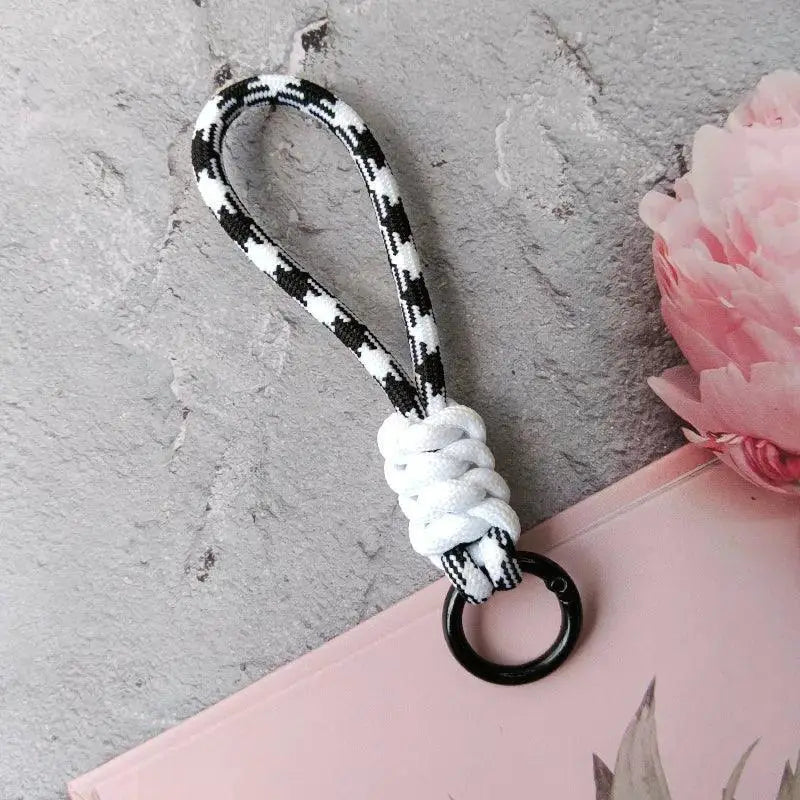 Braided Lanyard Keychain Anti Lost Keyring Accessory Kit