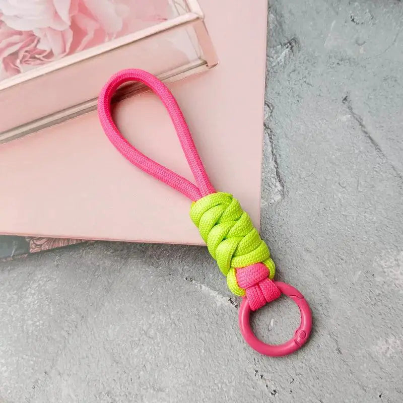 Braided Lanyard Keychain Anti Lost Keyring Accessory Kit