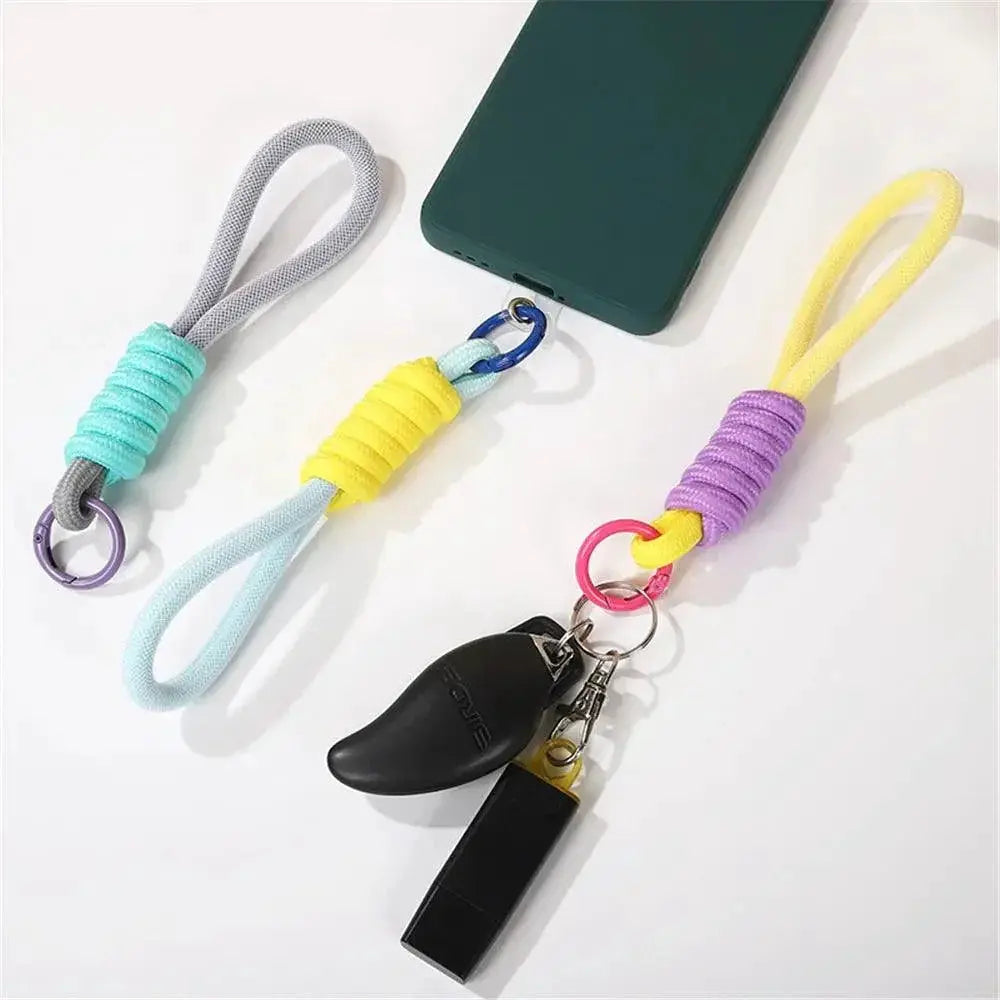 Braided Lanyard Keychain Anti Lost Keyring Accessory Kit