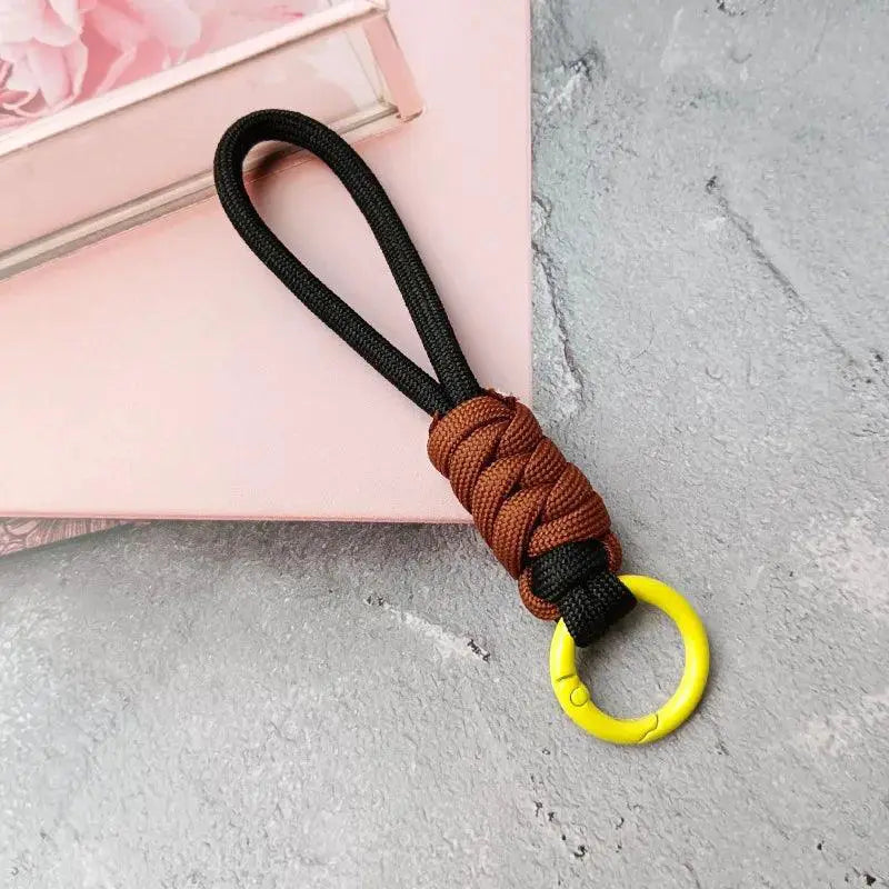 Braided Lanyard Keychain Anti Lost Keyring Accessory Kit