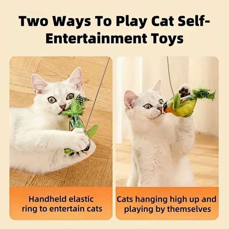 Bran Bird Sound Squeaky Cat Toy With Elastic Rope Sparks Interactive Indoor Play