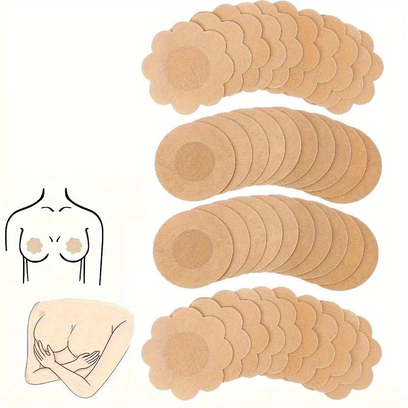 Brand 100pcs Invisible Strapless SelfAdhesive Nipple Patches - Natural Skin Tone