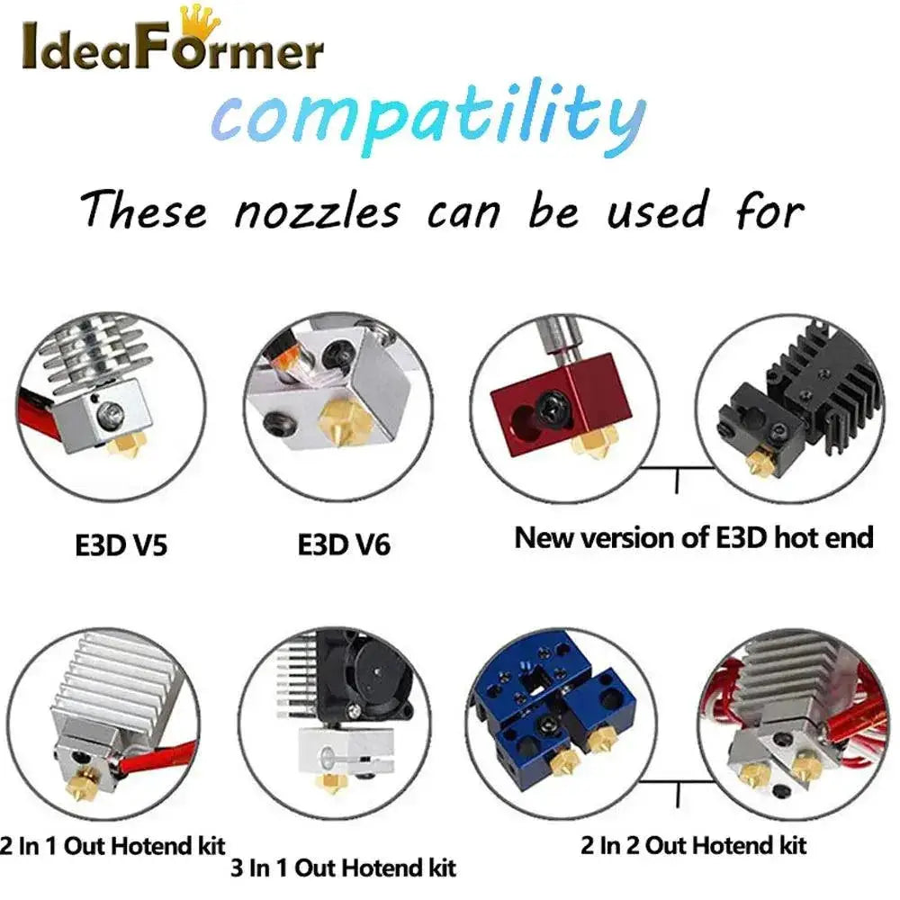 Brass Nozzle Set For Filament Printers Versatile Printing