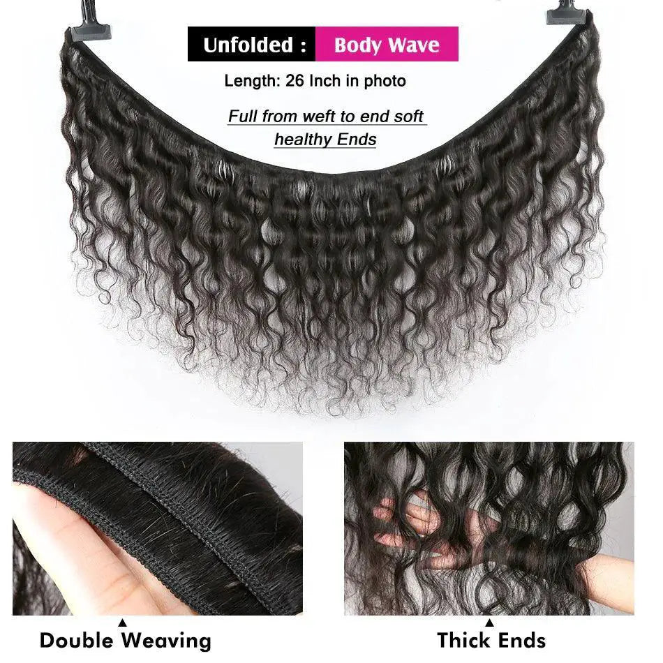 Brazilian Body Wave Hair Bundle Set With Lace Closure
