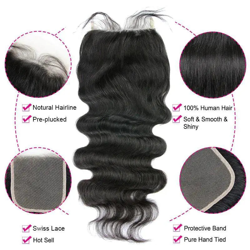 Brazilian Body Wave HD Lace Closure Remy Hair Premium
