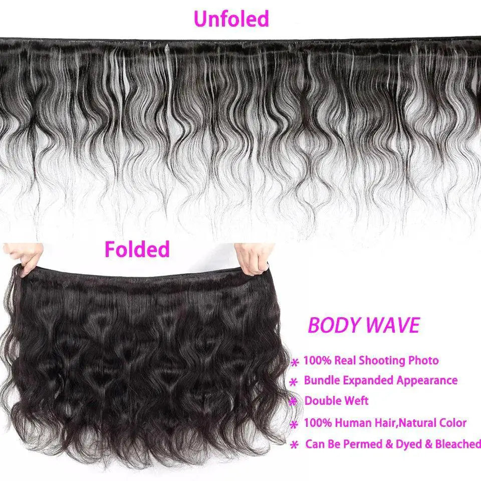 Brazilian Body Wave Hair Bundle With Lace Frontal Premium