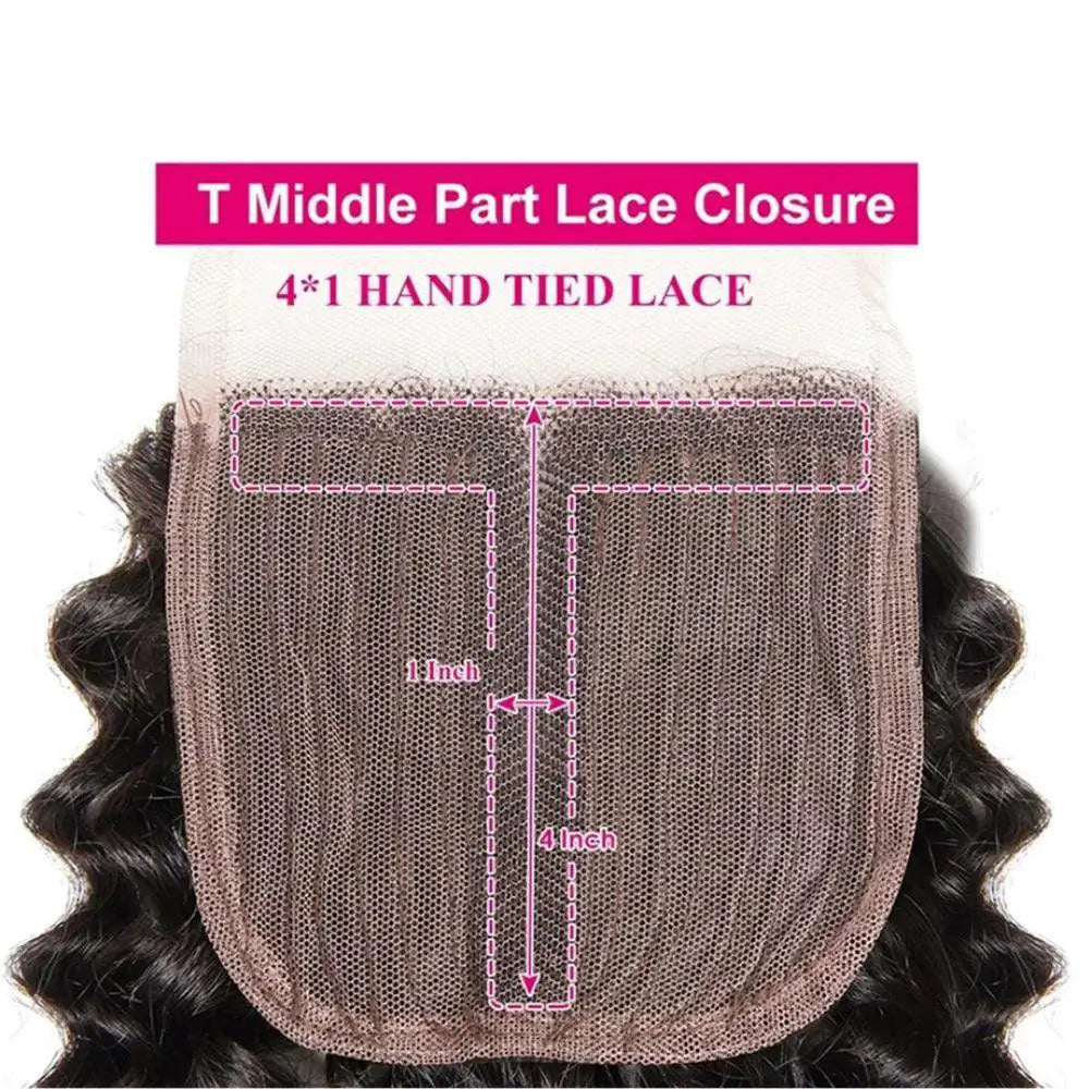 Brazilian Curly Deep Wave Hair Bundles With HD Lace Closure