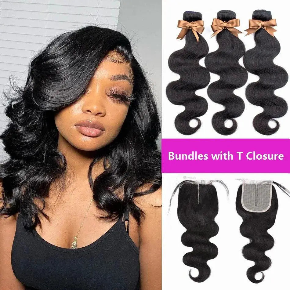 Brazilian Curly Deep Wave Hair Bundles With HD Lace Closure