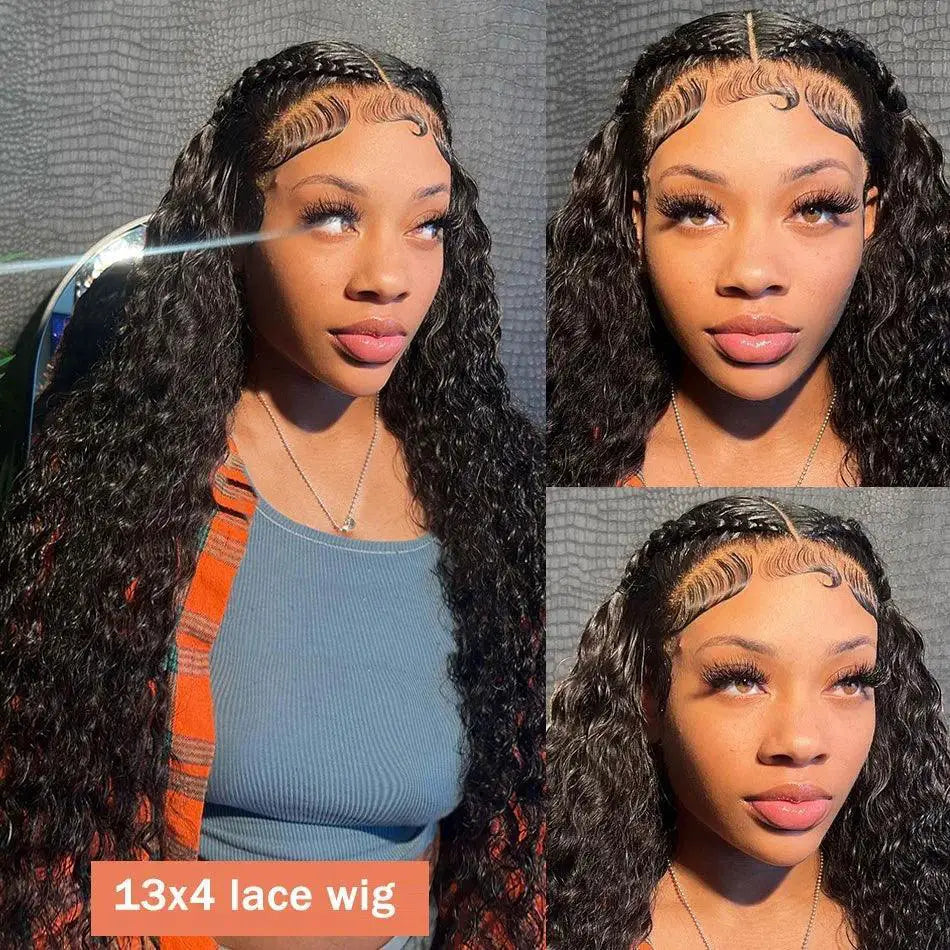 Brazilian Deep Wave HD Lace Frontal Wig Glueless Human Hair