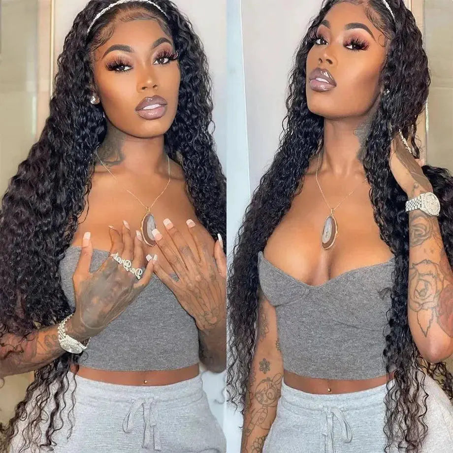 Brazilian Deep Wave HD Lace Frontal Wig Glueless Human Hair