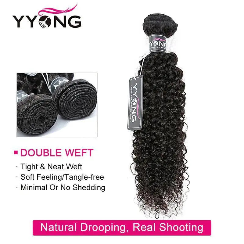 Brazilian Kinky Curly Remy Hair Bundle Set With Closure