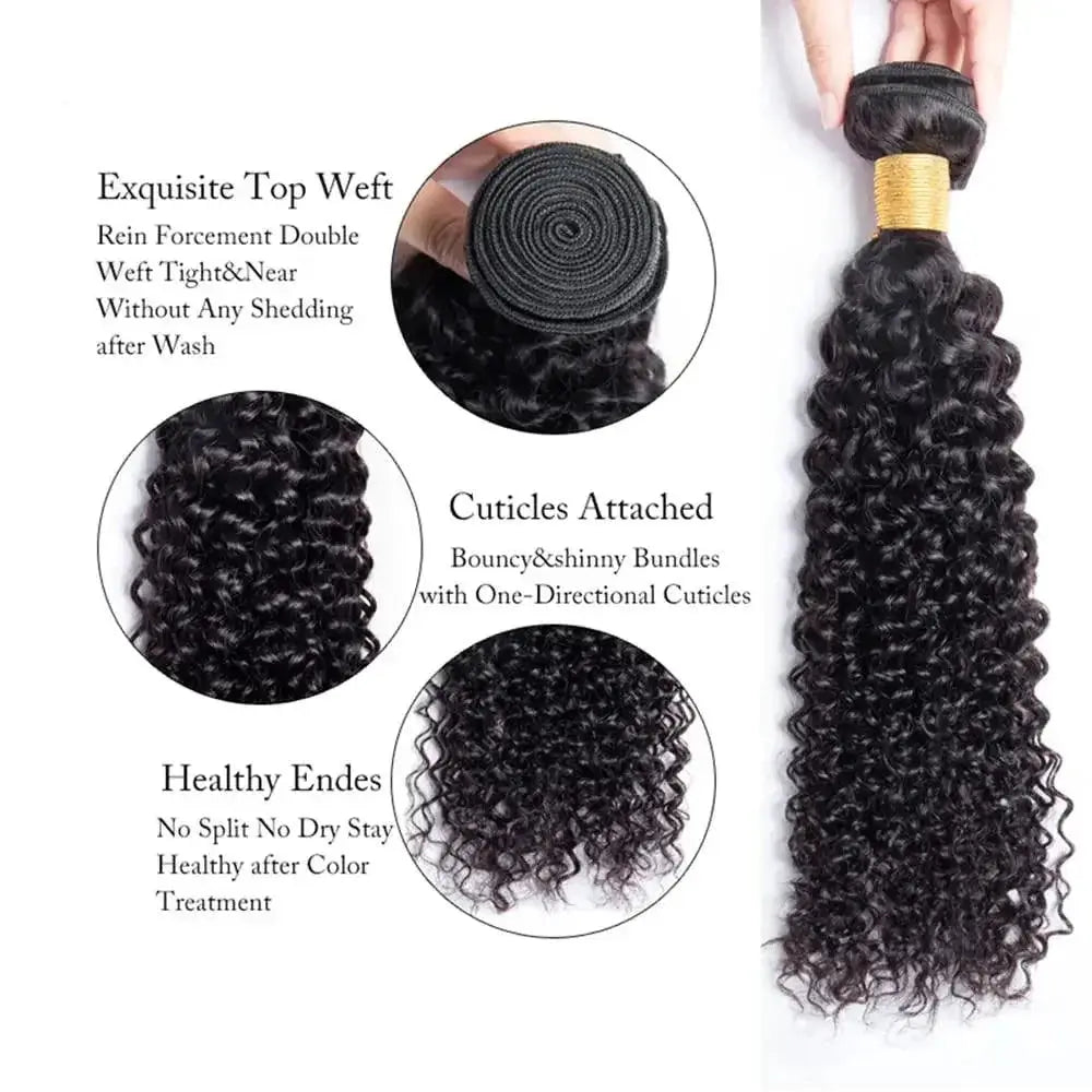 Brazilian Kinky Curly Wave Hair Bundles Summer Ready Remy