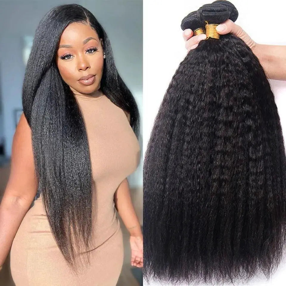Brazilian Kinky Straight Hair Bundles Remy Extensions