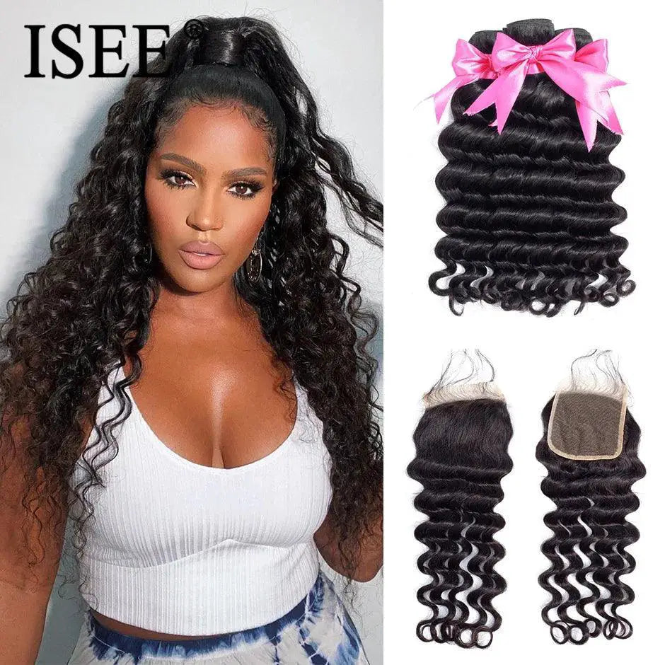 Brazilian Loose Deep Human Hair Bundles Luxury Style Glam