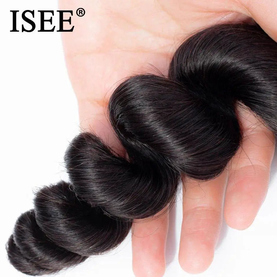 Brazilian Loose Wave Remy Hair Bundle Trio Natural Color