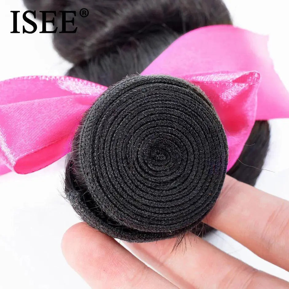 Brazilian Loose Wave Remy Hair Bundle Trio Natural Color