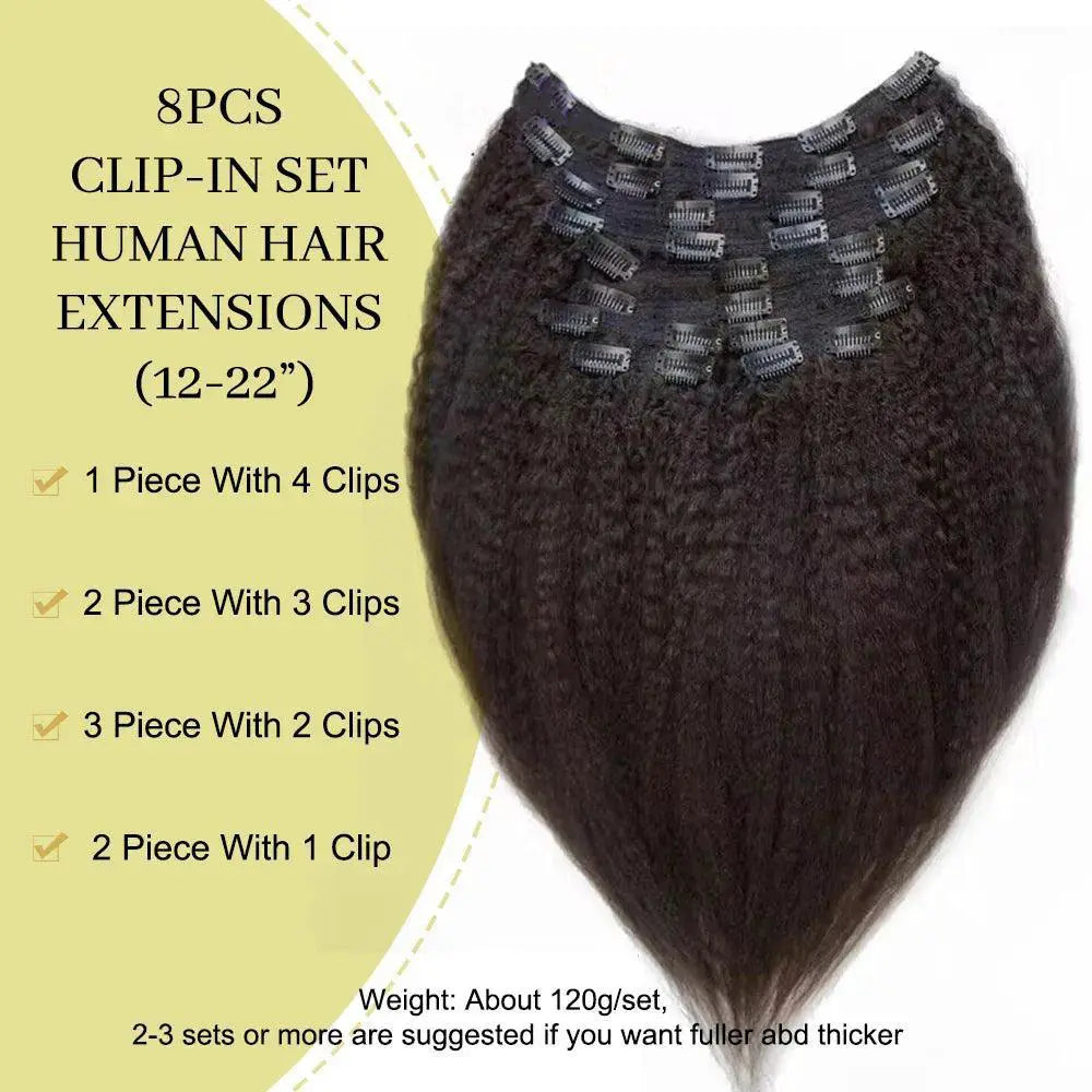 Brazilian Remy Clip In Hair Extensions Luxury Human Hair Set