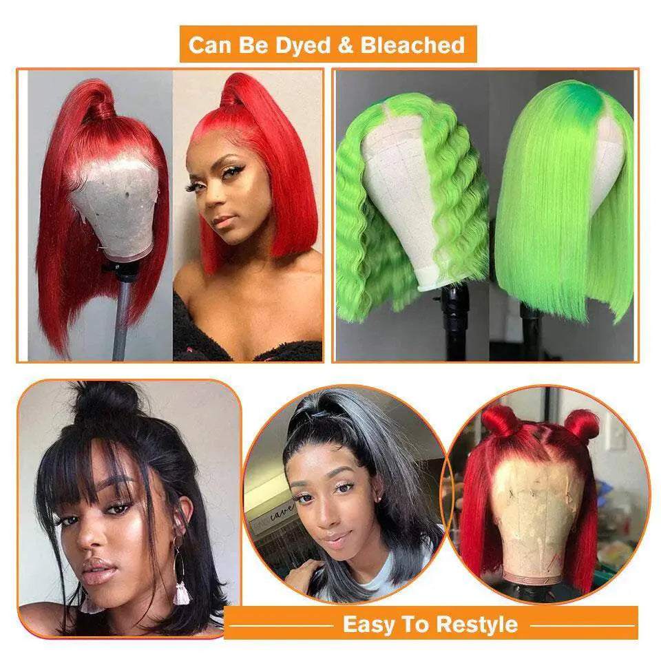 Brazilian Remy Lace Front Short Bob Wig For Elegant Looks