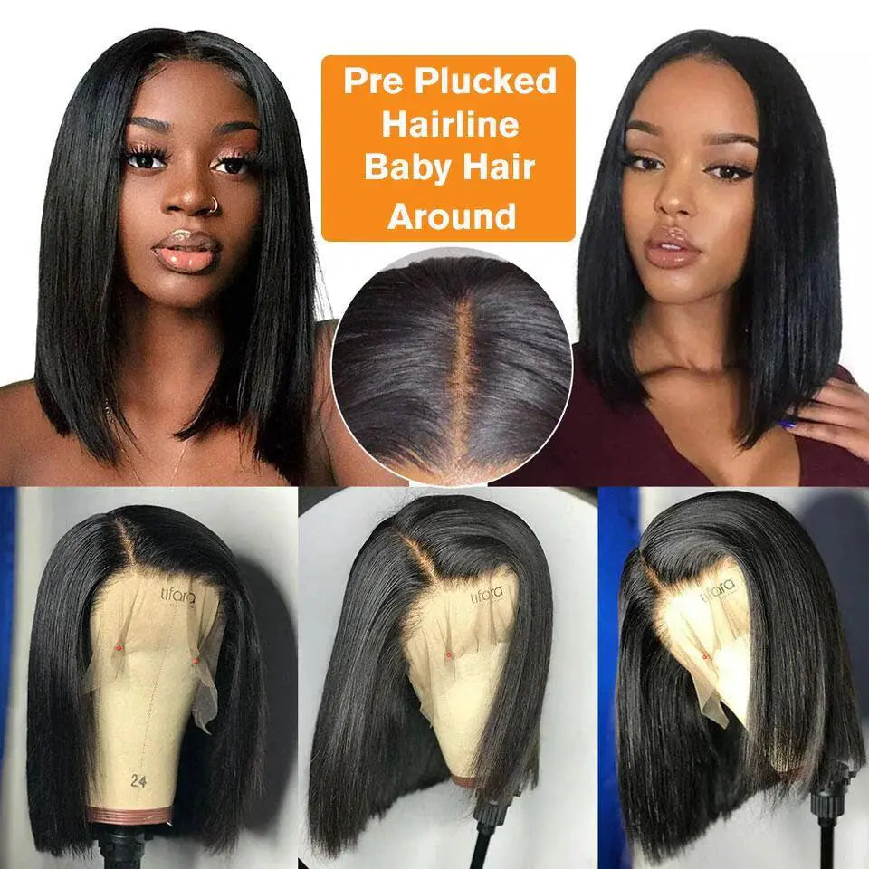 Brazilian Remy Lace Front Short Bob Wig For Elegant Looks