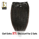 Brazilian Remy Kinky Straight Hair Extensions Natural Black