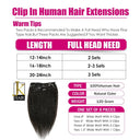 Brazilian Remy Kinky Straight Hair Extensions Natural Black