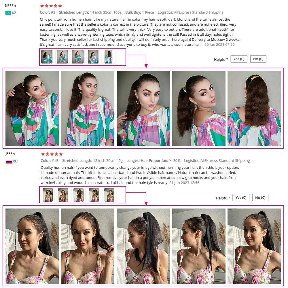 Brazilian Remy Ponytail Hair Extensions Straight Texture