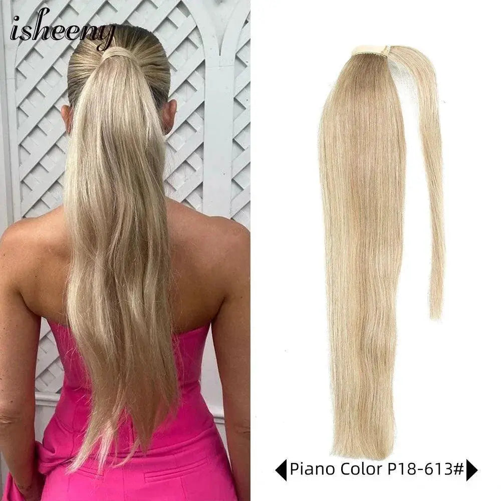 Brazilian Remy Ponytail Hair Extensions Straight Texture